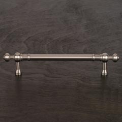 RK International [CP-816-P] Solid Brass Cabinet Pull Handle - Plain w/ Decorative Ends - Oversized - Satin Nickel Finish - 5&quot; C/C - 6 5/8&quot; L