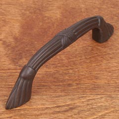 RK International [CP-854-RB] Solid Brass Cabinet Pull Handle - Ornate Bow w/ Lines &amp; Crosses - Standard Size - Oil Rubbed Bronze Finish - 3 1/2&quot; C/C - 4 11/16&quot; L
