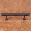 RK International [CP-859-RB] Solid Brass Cabinet Pull Handle - Lined Rod w/ Petal Ends - Standard Size - Oil Rubbed Bronze Finish - 3" C/C - 4 7/8" L