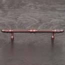 RK International [CP-860-DC] Solid Brass Cabinet Pull Handle - Lined Rod w/ Petal Ends - Oversized - Distressed Copper Finish - 5" C/C - 7 3/4" L
