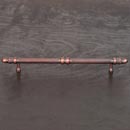 RK International [CP-861-DC] Solid Brass Cabinet Pull Handle - Lined Rod w/ Petal Ends - Oversized - Distressed Copper Finish - 8" C/C - 10 3/4" L