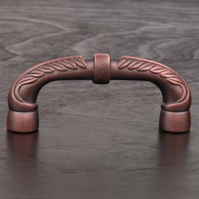 RK International [CP-862-DC] Solid Brass Cabinet Pull Handle - Bow w/ Petal Ends - Distressed Copper Finish - 3 5/8" L