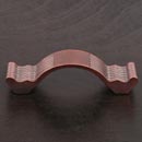 RK International [CP-870-DC] Solid Brass Cabinet Pull Handle - Wavy Contoured w/ Lines - Standard Size - Distressed Copper Finish - 3" C/C - 3 7/8" L