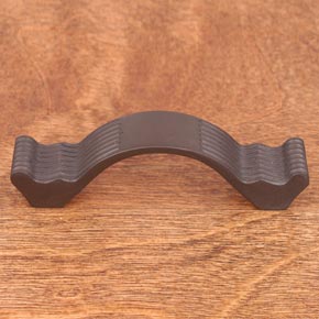 RK International [CP-870-RB] Solid Brass Cabinet Pull Handle - Wavy Contoured w/ Lines - Oil Rubbed Bronze Finish - 3 7/8" L