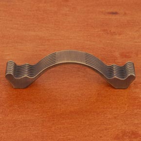 RK International [CP-871-AE] Solid Brass Cabinet Pull Handle - Wavy Contoured w/ Lines - Antique English Finish - 4 1/4" L