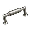 RK International [CP-880-P] Solid Brass Cabinet Pull Handle - Cylinder Middle - Standard Size - Satin Nickel Finish - 3&quot; C/C - 3 19/32&quot; L