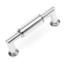RK International [CP-880-PN] Solid Brass Cabinet Pull Handle - Cylinder Middle - Standard Size - Polished Nickel Finish - 3&quot; C/C - 3 19/32&quot; L
