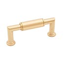 RK International [CP-880-SB] Solid Brass Cabinet Pull Handle - Cylinder Middle - Standard Size - Satin Brass Finish - 3&quot; C/C - 3 19/32&quot; L