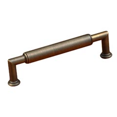 RK International [CP-881-AE] Solid Brass Cabinet Pull Handle - Cylinder Middle - Oversized - Antique English Finish - 5&quot; C/C - 5 19/32&quot; L