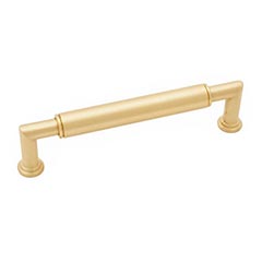 RK International [CP-881-SB] Solid Brass Cabinet Pull Handle - Cylinder Middle - Oversized - Satin Brass Finish - 5&quot; C/C - 5 19/32&quot; L