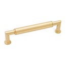 RK International [CP-881-SB] Solid Brass Cabinet Pull Handle - Cylinder Middle - Oversized - Satin Brass Finish - 5" C/C - 5 19/32" L