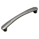 RK International [CP-884-P] Solid Brass Cabinet Pull Handle - Ridges at Edge - Oversized - Pewter Finish - 5 3/4" L