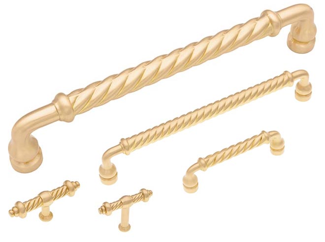 RK International Brushed Brass Finish Twisted Series Decorative Hardware