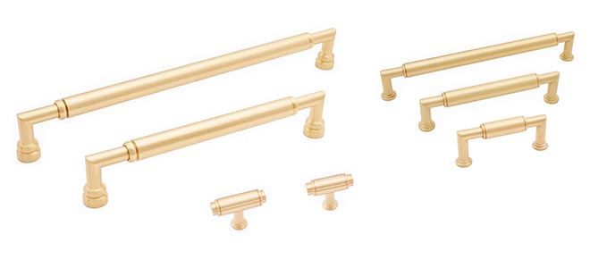 RK International Brushed Brass Finish Cylinder Series Decorative Hardware