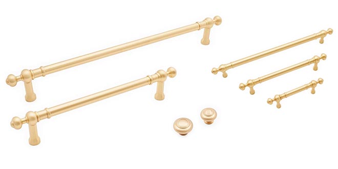 RK International Brushed Brass Finish Plain Rod Series Decorative Hardware