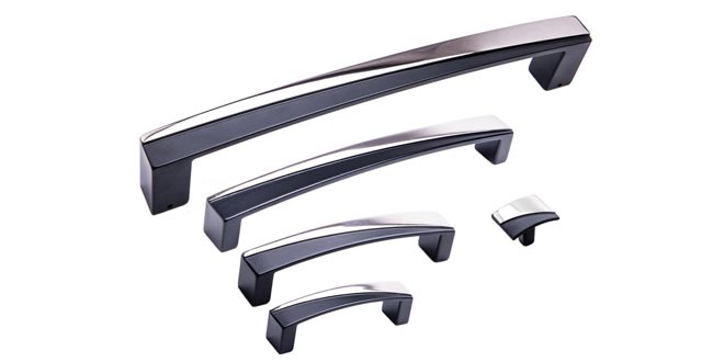 RK International Trumbull Series Decorative Hardware - Polished Nickel w/ Black Finish