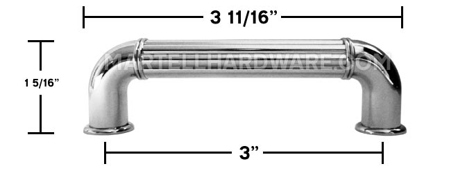 RK International CP-640 Cabinet Pull Handle Dimensions