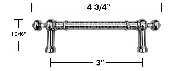 RK International CP 815 Cabinet Drawer Pull Dimensions