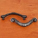 RK International [CP-803-DN] Solid Brass Cabinet Rigid Drop Pull - Small Ornate Curved - Standard Size - Distressed Nickel Finish - 3&quot; C/C - 3 3/16&quot; L