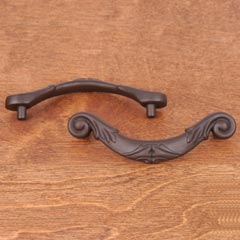 RK International [CP-803-RB] Solid Brass Cabinet Rigid Drop Pull - Small Ornate Curved - Standard Size - Oil Rubbed Bronze Finish - 3&quot; C/C - 3 3/16&quot; L