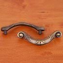 RK International [CP-803-AE] Solid Brass Cabinet Rigid Drop Pull - Small Ornate Curved - Standard Size - Antique English Finish - 3&quot; C/C - 3 3/16&quot; L