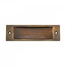 RK International [CF-5631-AE] Solid Brass Cabinet Flush Pull - Thin Rectangle - Antique English Finish - 4 1/2&quot; L - 3/8&quot; Recess