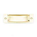 RK International [CF-5631] Solid Brass Cabinet Flush Pull - Thin Rectangle - Polished Brass Finish - 4 1/2" L - 3/8" Recess