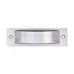 RK International [CF-5631-P] Solid Brass Cabinet Flush Pull - Thin Rectangle - Satin Nickel Finish - 4 1/2" L - 3/8" Recess