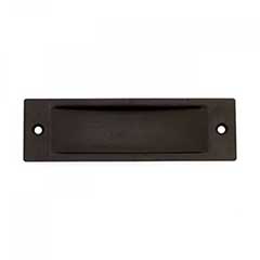 RK International [CF-5631-RB] Solid Brass Cabinet Flush Pull - Thin Rectangle - Oil Rubbed Bronze Finish - 4 1/2" L - 3/8" Recess