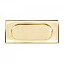 RK International [CF-5632] Solid Brass Cabinet Flush Pull - Thick Rectangle - Polished Brass Finish - 4" L - 7/16" Recess