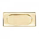 RK International [CF-5632] Solid Brass Cabinet Flush Pull - Thick Rectangle - Polished Brass Finish - 4&quot; L - 7/16&quot; Recess