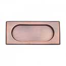RK International [CF-5632-DC] Solid Brass Cabinet Flush Pull - Thick Rectangle - Distressed Copper Finish - 4&quot; L - 7/16&quot; Recess