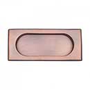 RK International [CF-5632-DC] Solid Brass Cabinet Flush Pull - Thick Rectangle - Distressed Copper Finish - 4" L - 7/16" Recess