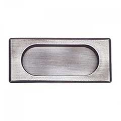 RK International [CF-5632-DN] Solid Brass Cabinet Flush Pull - Thick Rectangle - Distressed Nickel Finish - 4&quot; L - 7/16&quot; Recess