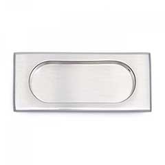 RK International [CF-5632-P] Solid Brass Cabinet Flush Pull - Thick Rectangle - Satin Nickel Finish - 4" L - 7/16" Recess
