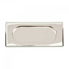 RK International [CF-5632-PN] Solid Brass Cabinet Flush Pull - Thick Rectangle - Polished Nickel Finish - 4&quot; L - 7/16&quot; Recess