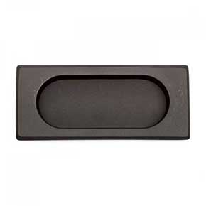 RK International [CF-5632-RB] Solid Brass Cabinet Flush Pull - Thick Rectangle - Oil Rubbed Bronze Finish - 4" L - 7/16" Recess