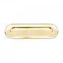 RK International [CF-5633] Solid Brass Cabinet Flush Pull - Thick Oval - Polished Brass Finish - 5 1/2&quot; L - 1/2&quot; Recess