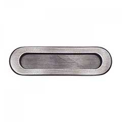 RK International [CF-5633-DN] Solid Brass Cabinet Flush Pull - Thick Oval - Distressed Nickel Finish - 5 1/2&quot; L - 1/2&quot; Recess
