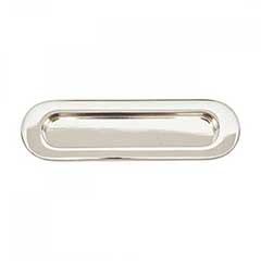 RK International [CF-5633-PN] Solid Brass Cabinet Flush Pull - Thick Oval - Polished Nickel Finish - 5 1/2" L - 1/2" Recess