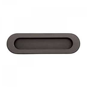 RK International [CF-5633-RB] Solid Brass Cabinet Flush Pull - Thick Oval - Oil Rubbed Bronze Finish - 5 1/2" L - 1/2" Recess