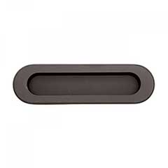 RK International [CF-5633-RB] Solid Brass Cabinet Flush Pull - Thick Oval - Oil Rubbed Bronze Finish - 5 1/2&quot; L - 1/2&quot; Recess