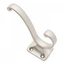 RK International [HK-5801-P] Solid Brass Coat &amp; Hat Hook - Plain - Satin Nickel Finish - 3 3/4&quot; L x 1 1/4&quot; W