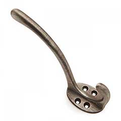 RK International [HK-5812-DN] Solid Brass Coat &amp; Hat Hook - Oval Base - Distressed Nickel Finish - 4 3/8&quot; L x 1 1/4&quot; W