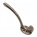 RK International [HK-5812-DN] Solid Brass Coat & Hat Hook - Oval Base - Distressed Nickel Finish - 4 3/8" L x 1 1/4" W