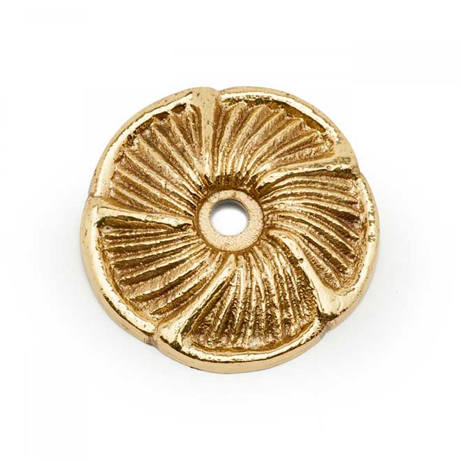 Rk International Bp 483 Solid Brass Cabinet Knob Backplate Daisy Polished Finish 1 2 Dia Decorative Hardware Door Shutter Window Kitchen Bath Accessories Solid Brass Cabinet Knob Backplate, Brass Cabinet Hardware With Backplate
