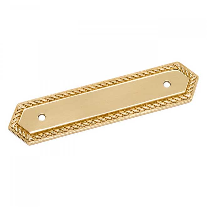 RK International [BP-7813] Solid Brass Cabinet Pull Backplate - Rope -  Polished Brass Finish - 5 L - 3 1/2 Centers