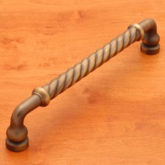RK International [PH-4803-AE] Solid Brass Appliance/Door Pull Handle - Twisted Handle - Antique English Finish - 12&quot; C/C - 13 1/4&quot; L