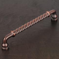 RK International [PH-4803-DC] Solid Brass Appliance/Door Pull Handle - Twisted Handle - Distressed Copper Finish - 12&quot; C/C - 13 1/4&quot; L