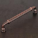 RK International [PH-4803-DC] Solid Brass Appliance/Door Pull Handle - Twisted Handle - Distressed Copper Finish - 12" C/C - 13 1/4" L